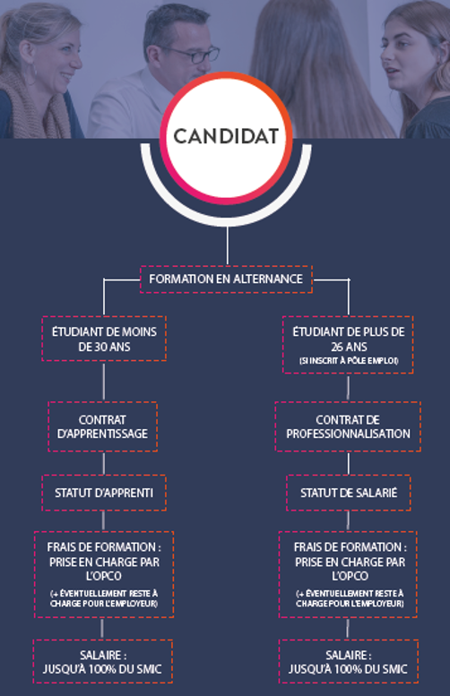 Organization chart for work-study application process  